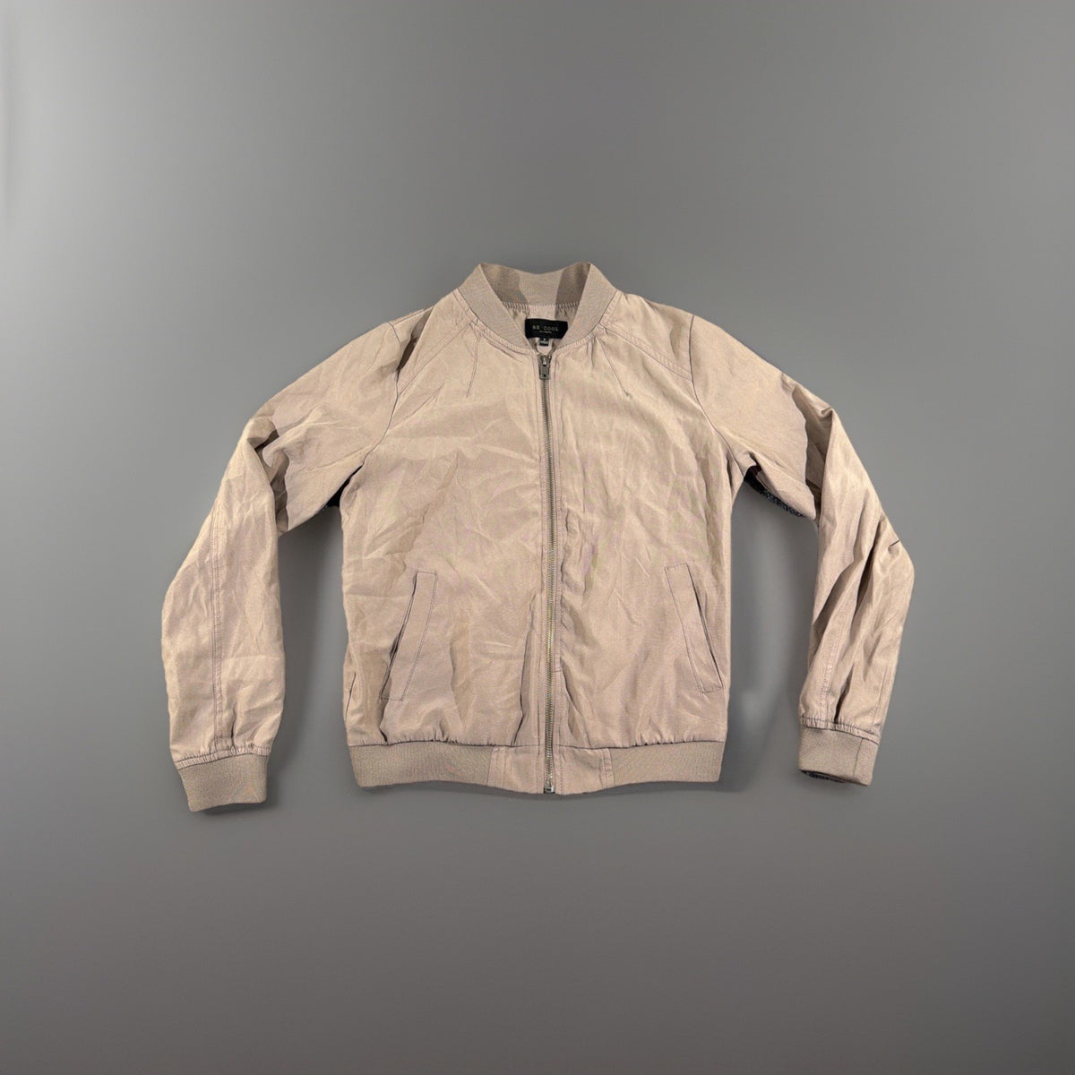 Be Cool Womens Tan Faux Suede Jacket S Bomber Style Lightweight Short Classicore