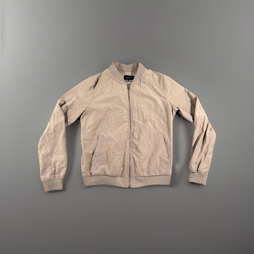 Be Cool Womens Tan Faux Suede Jacket S Bomber Style Lightweight Short Classicore