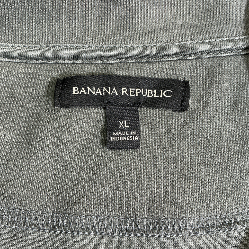 New mens BANANA REPUBLIC green 1/4 zip sweatshirt pull-over Size XL