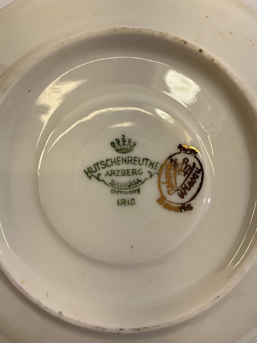 Hutschenreuther Iris Saucer Green Porcelain Tea Coffee Cup Vintage OF Germany