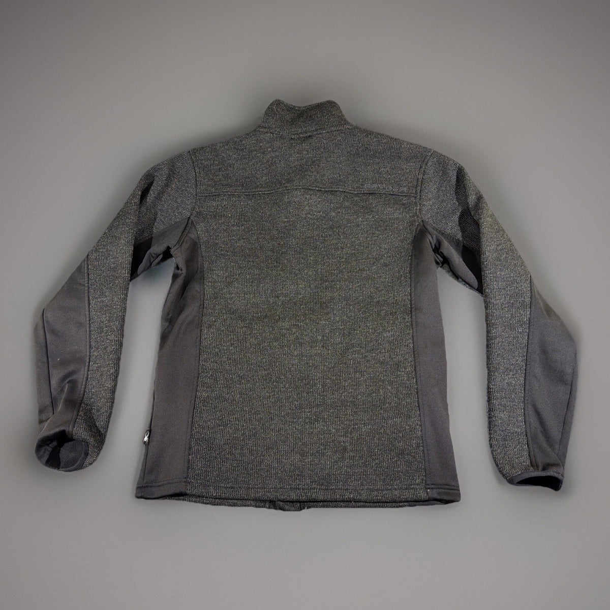 Spyder Men's Full Zip Jacket Gray Black Stand-Up Collar Zipped Pockets Size S