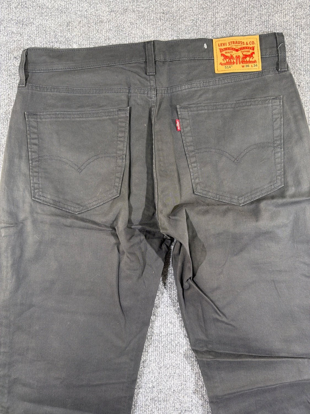 Levi's 514 Straight Fit Men's Jeans 36x34 Dark Gray Stretch Denim 005141922 NWT