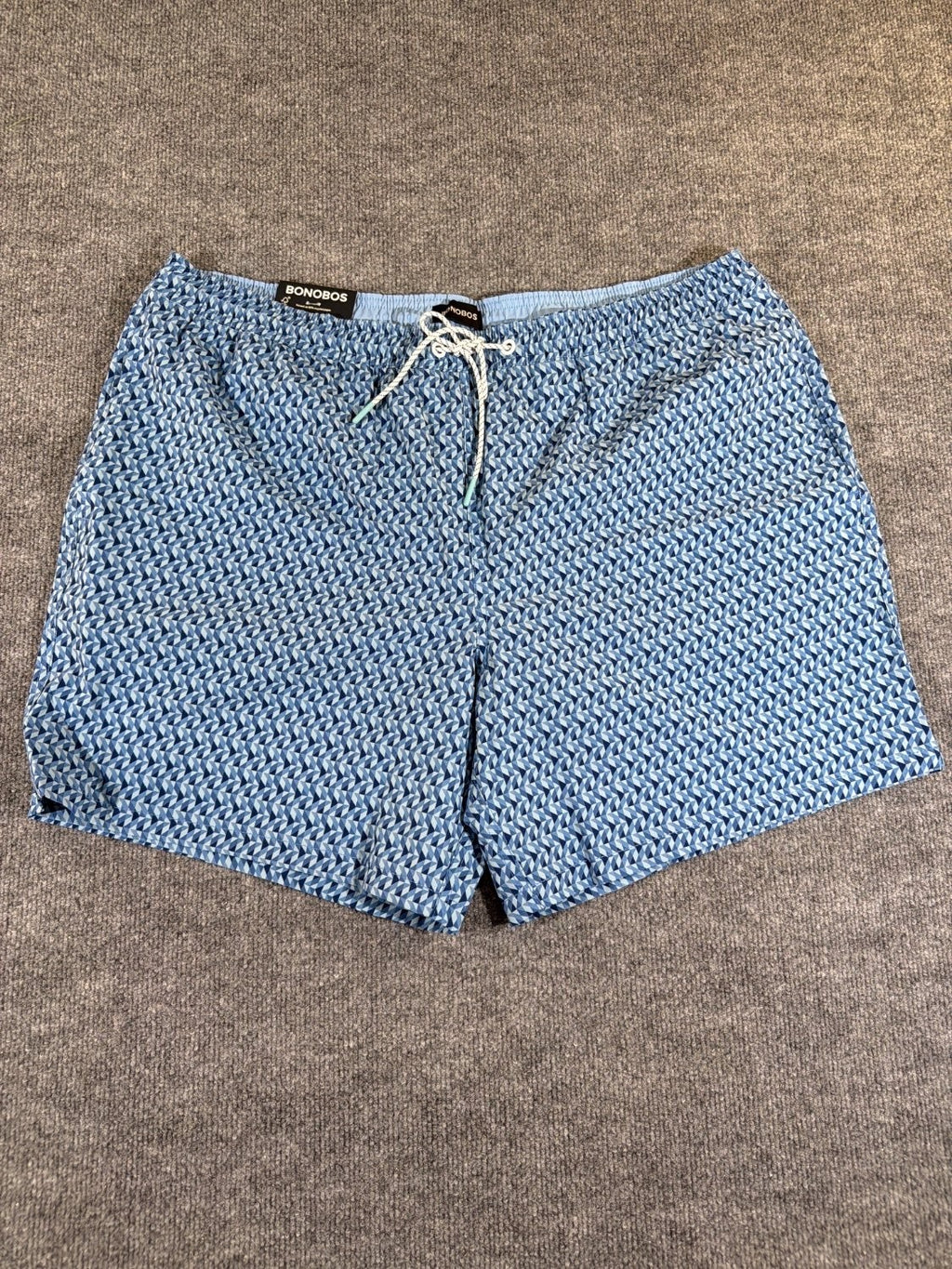 Bonobos Men's Swim Trunks 7 Inch Inseam XXL Blue Geometric 4-Way Stretch 1909795