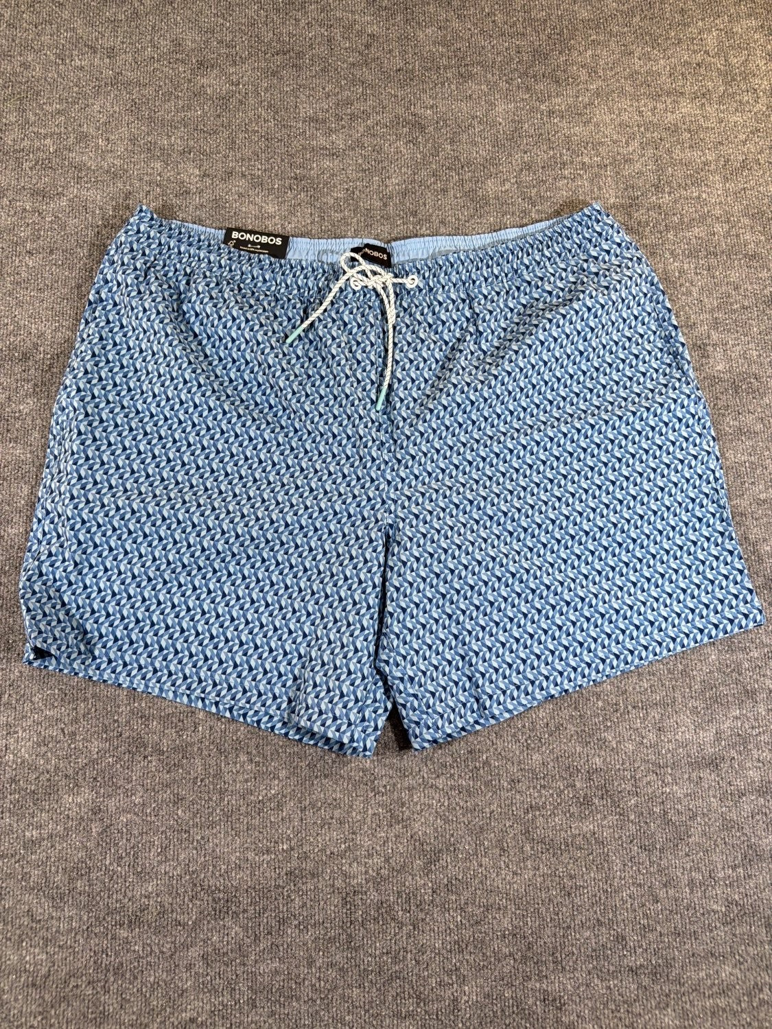 Bonobos Men's Swim Trunks 7 Inch Inseam XXL Blue Geometric 4-Way Stretch 1909795