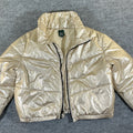 Wild Fable Gold Metallic Shimmer Puffy Jacket Full Zip & Pockets Worn 1 time XXL