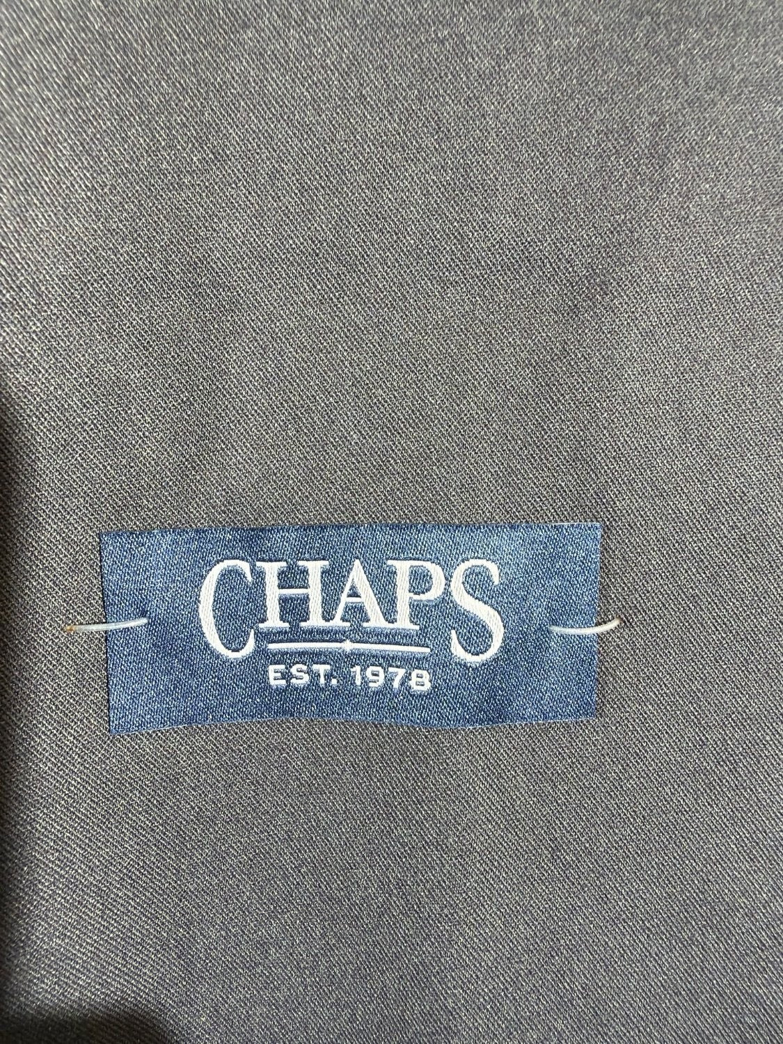 Chaps Mens Suit Jacket 38 Regular Gray Wool Blend Two Button Blazer Twill NWT