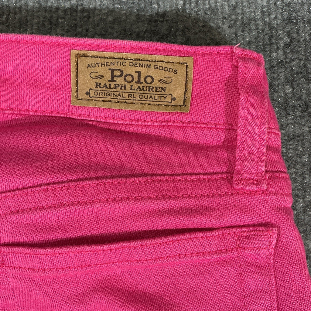 Polo Ralph Lauren Women Jeans Pants 28 Pink Stretch Skinny Ankle Big Logo Preppy