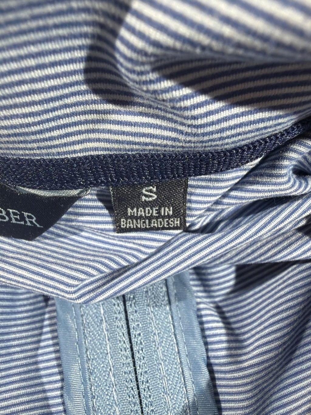 Scott Barber Men's Size S Quarter Zip Pullover Blue Striped Performance Golf Top
