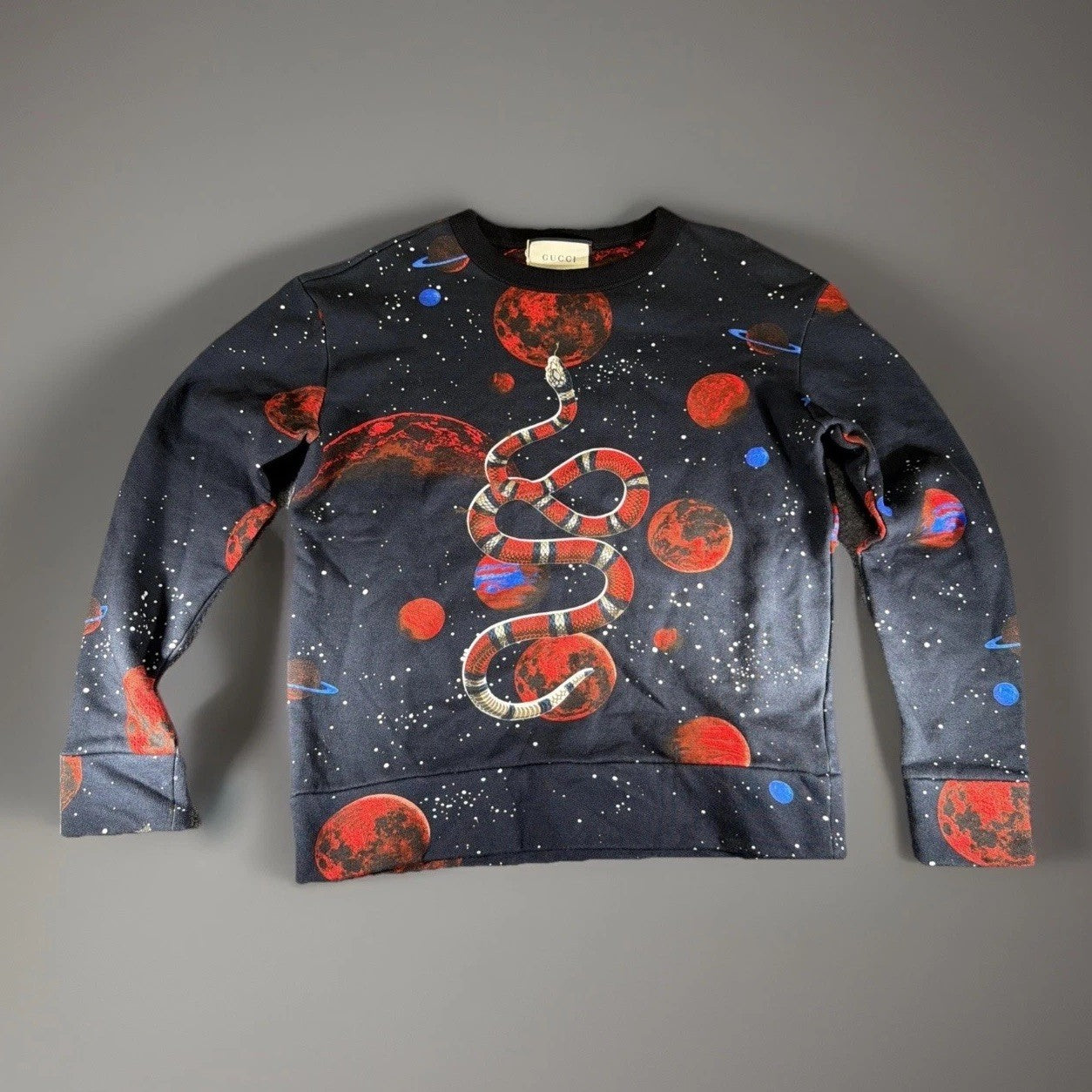 Gucci Sweatshirt King Snake Size S Men's Black Unique Collectible Rare Swethshir