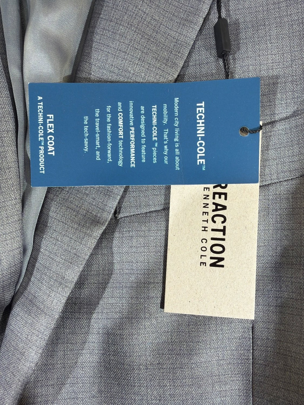 Kenneth Cole Reaction Techni-Cole The Flex Coat Men's Blazer Gray Modern Fit NWT