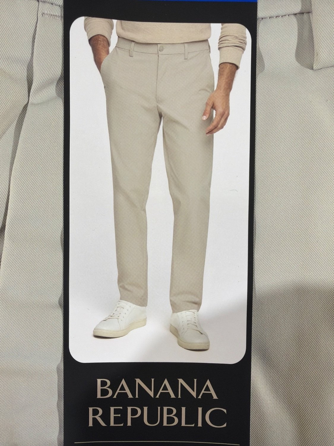 Banana Republic Commuter Flex Pant Men 36x34 Athletic Fit Tan Chino Twill