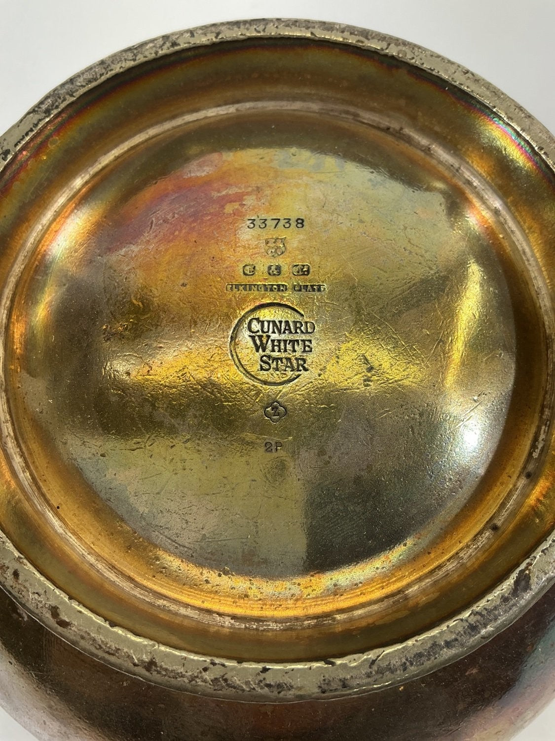 Elkington & Co. Cunard White Star Line Silver Plate Sugar Bowl 33738 Vintage