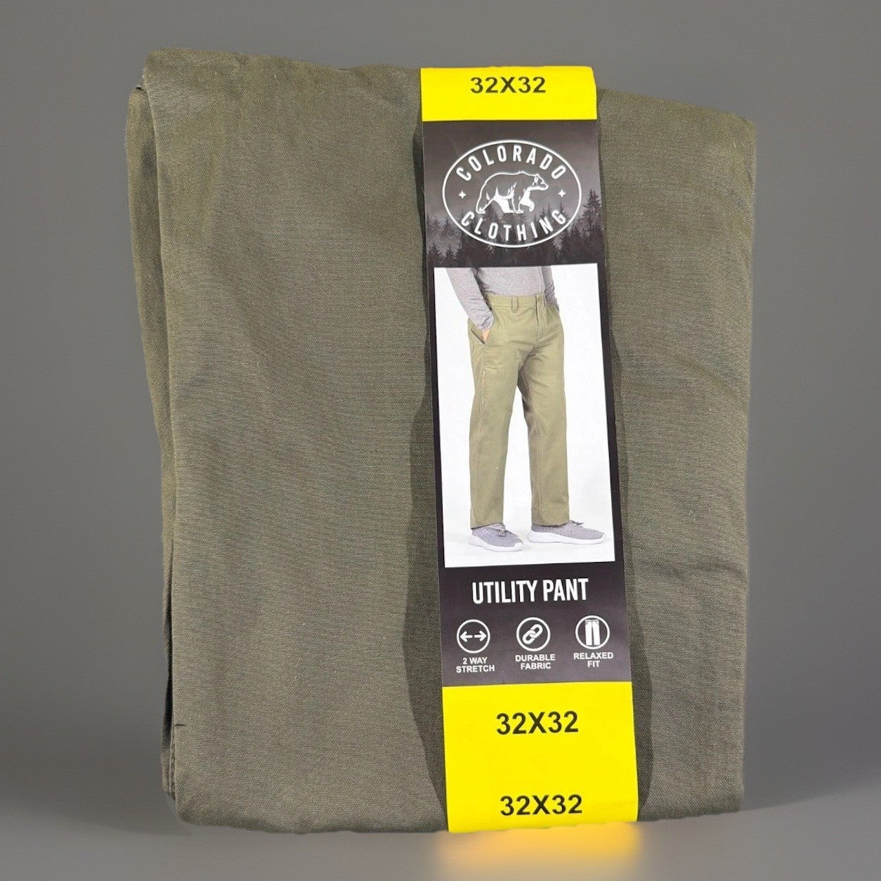 Colorado Clothing Men's Utility Pants 32x32 Relaxed Fit Stretch Twill Olive