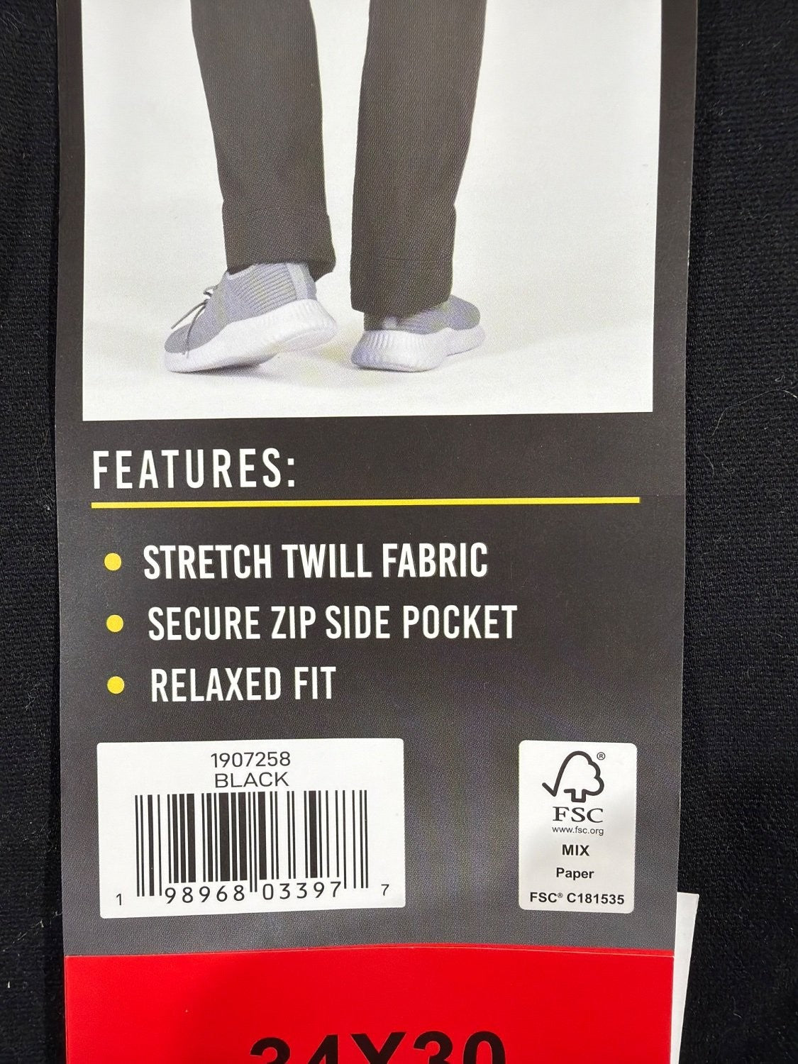 EU 34 Colorado Clothing Men's Utility Pant Relaxed Fit Stretch Twill Black
