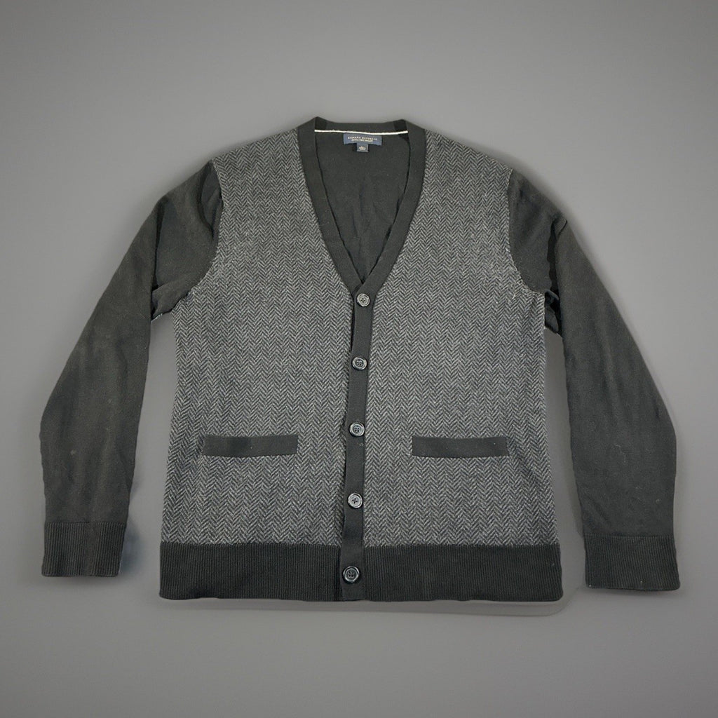 Banana Republic Men’s Cardigan Herringbone Pattern Size L Urban Collection