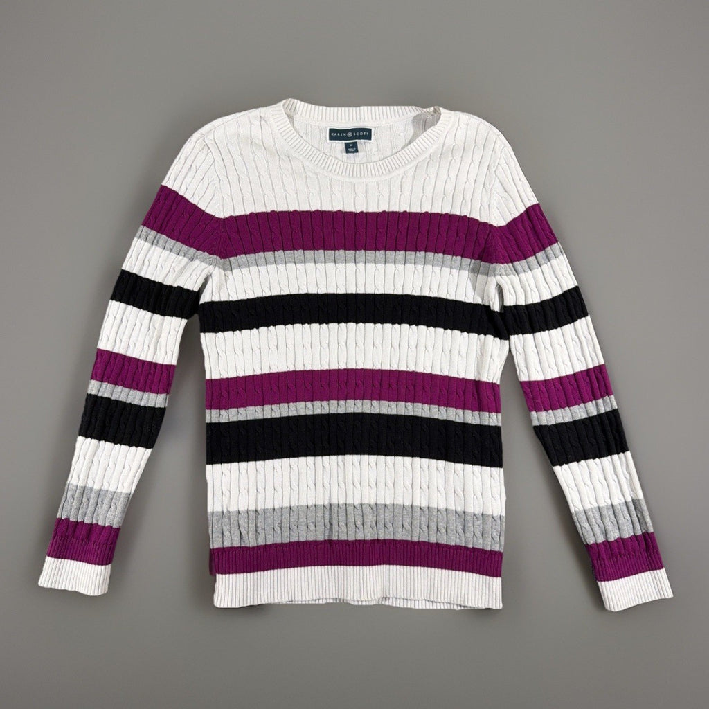 KAREN SCOTT (XL) MULTICOLOR KNIT  CREW  NECK SWEATER TOP