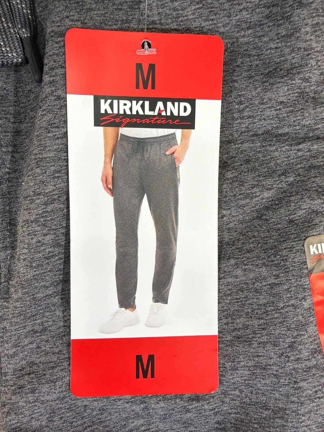 Kirkland Signature Men Active Jogger Pants Heather Gray Zipper Pockets NWT Size