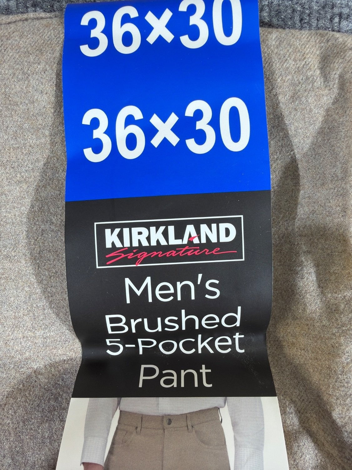 Kirkland Signature Men's Brushed 5-Pocket Pant Tan Stretch Cotton 36x30 NWT