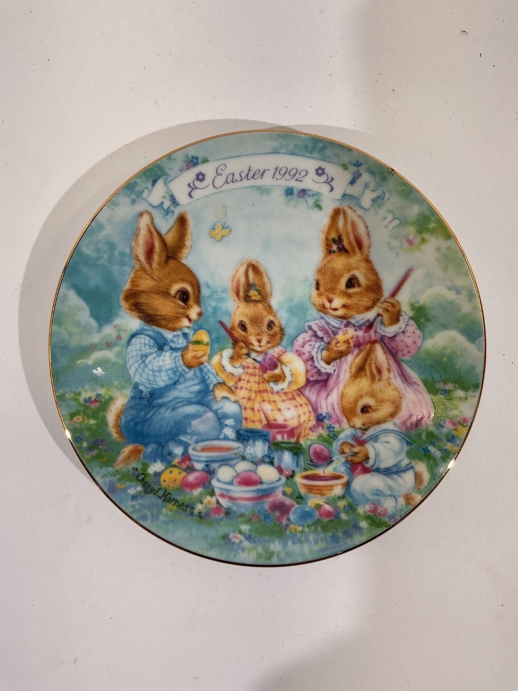 Avon Colorful Moments 1992 Easter Plate Collector Small Multicolor Porcelain