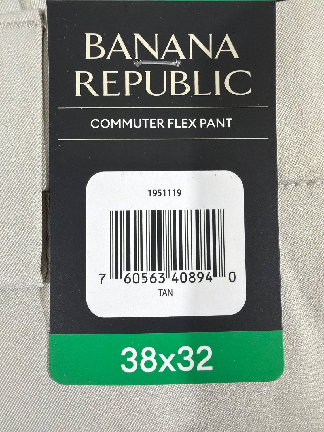 Banana Republic Commuter Flex Pants Men 38x32 Athletic Fit Tan Stretch Chino NWT