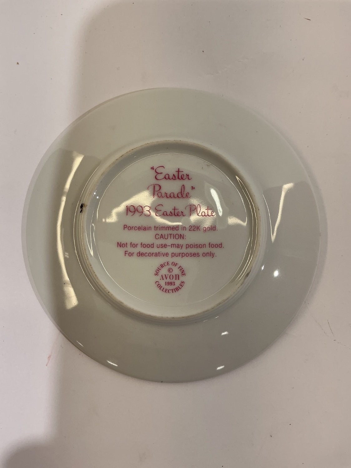 Avon Easter Parade 1993 Plate Collector Small Multicolor Porcelain