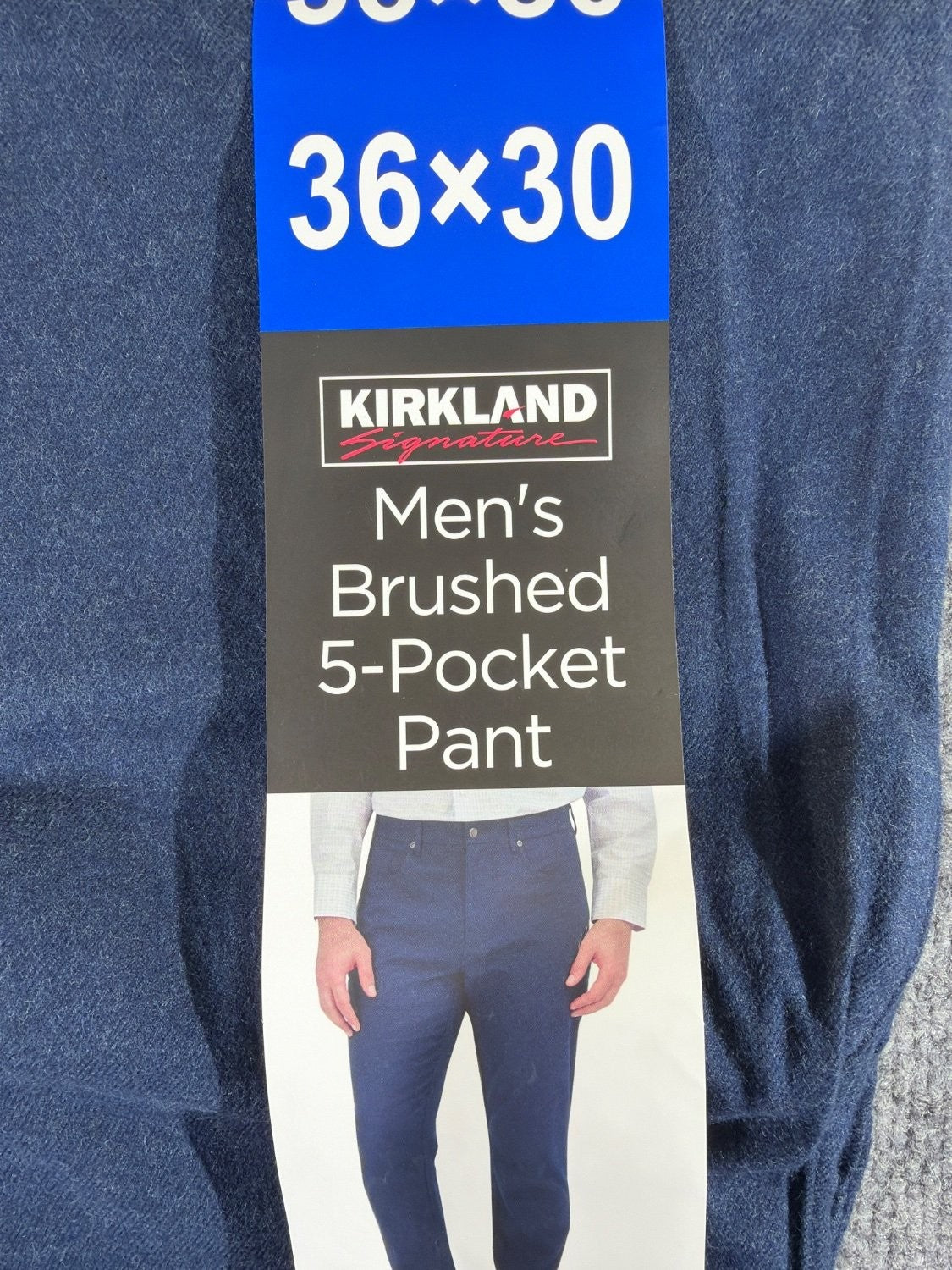 Kirkland Signature Men's Brushed 5-Pocket Pant Navy Blue Stretch 36x30 Chino NWT