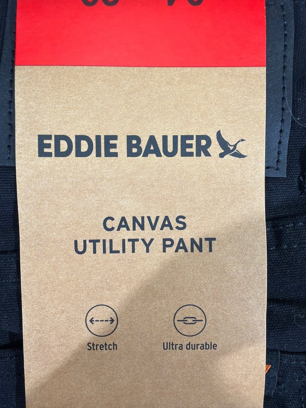 Eddie Bauer Canvas Utility Pant Men 34x29 Black Stretch Heavyweight 1751319 NWT