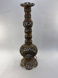 Vintage Middle Eastern Brass Incense Burner Censer Filigree Pierced Reticulated