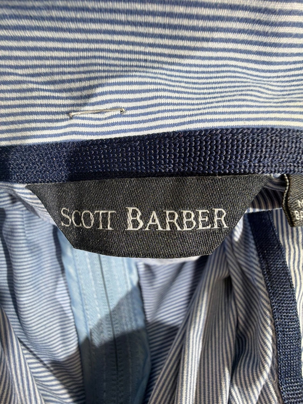 Scott Barber Men's Size S Quarter Zip Pullover Blue Striped Performance Golf Top