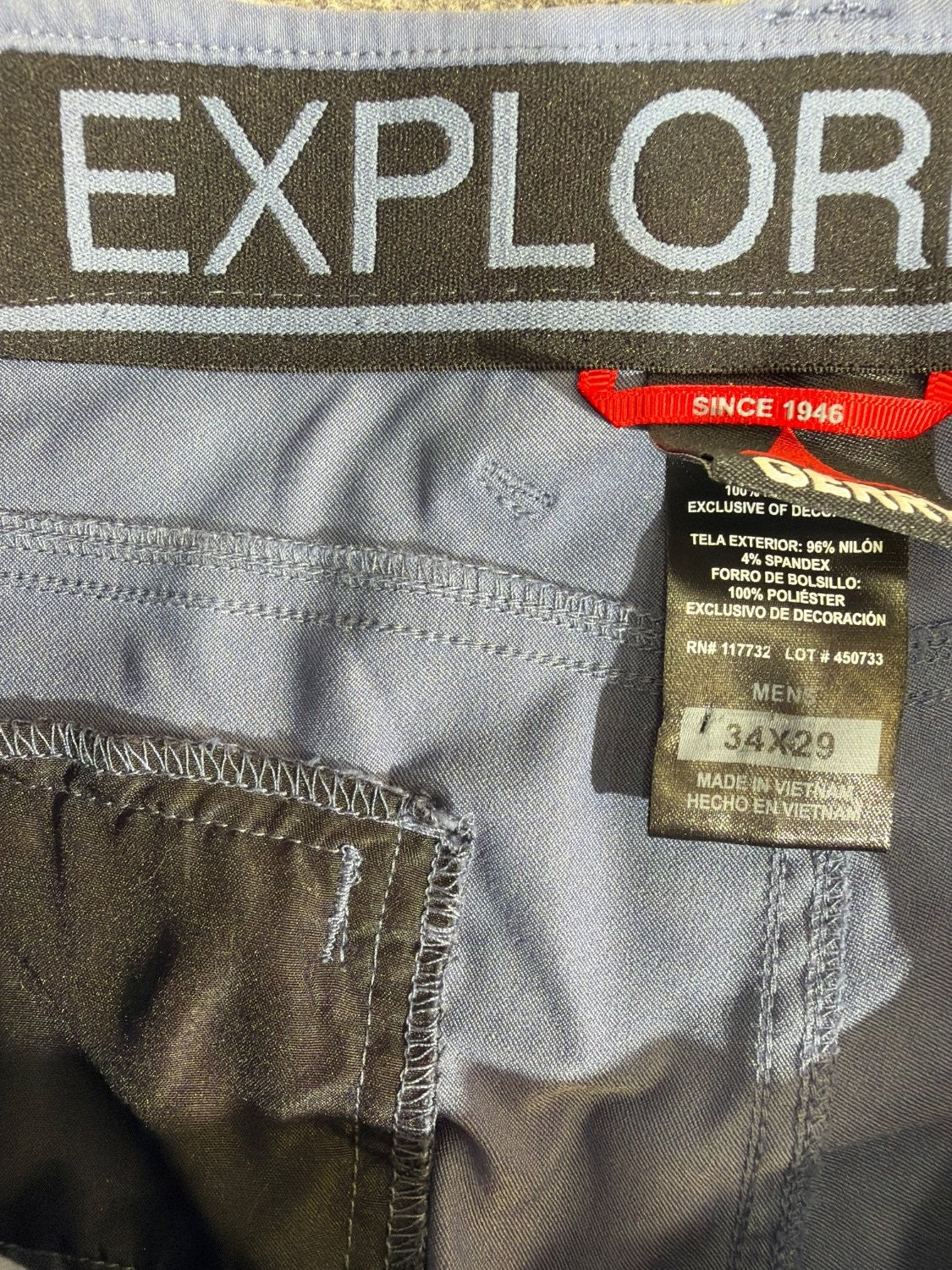 Gerry Nomad Explorer Cargo Pants Men 34x29 Blue Nylon Stretch Hiking Lightweight