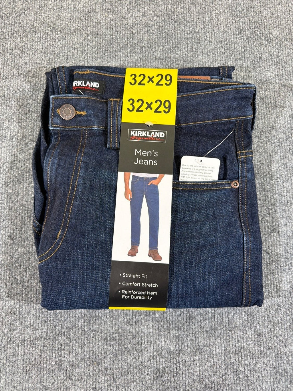 Kirkland Signature Mens Jeans 32x29 Straight Fit Comfort Stretch Denim Blue