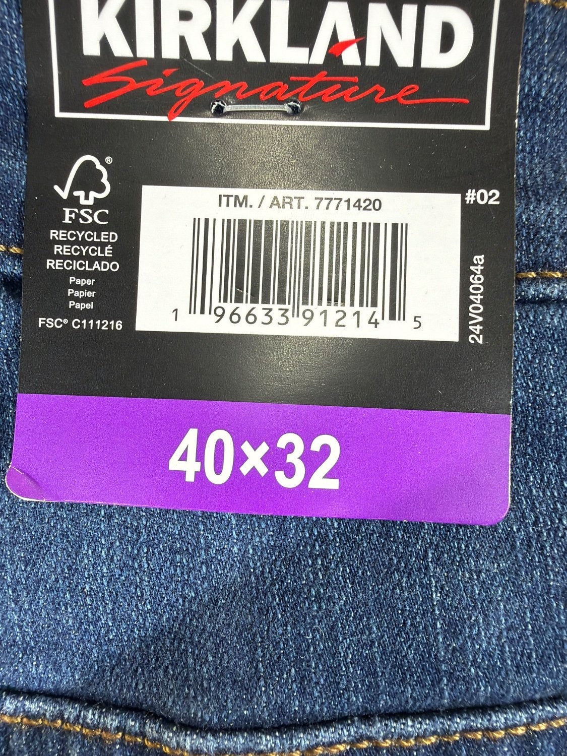 Kirkland Signature Mens Jeans 40x32 Straight Fit Comfort Stretch Denim 7771420