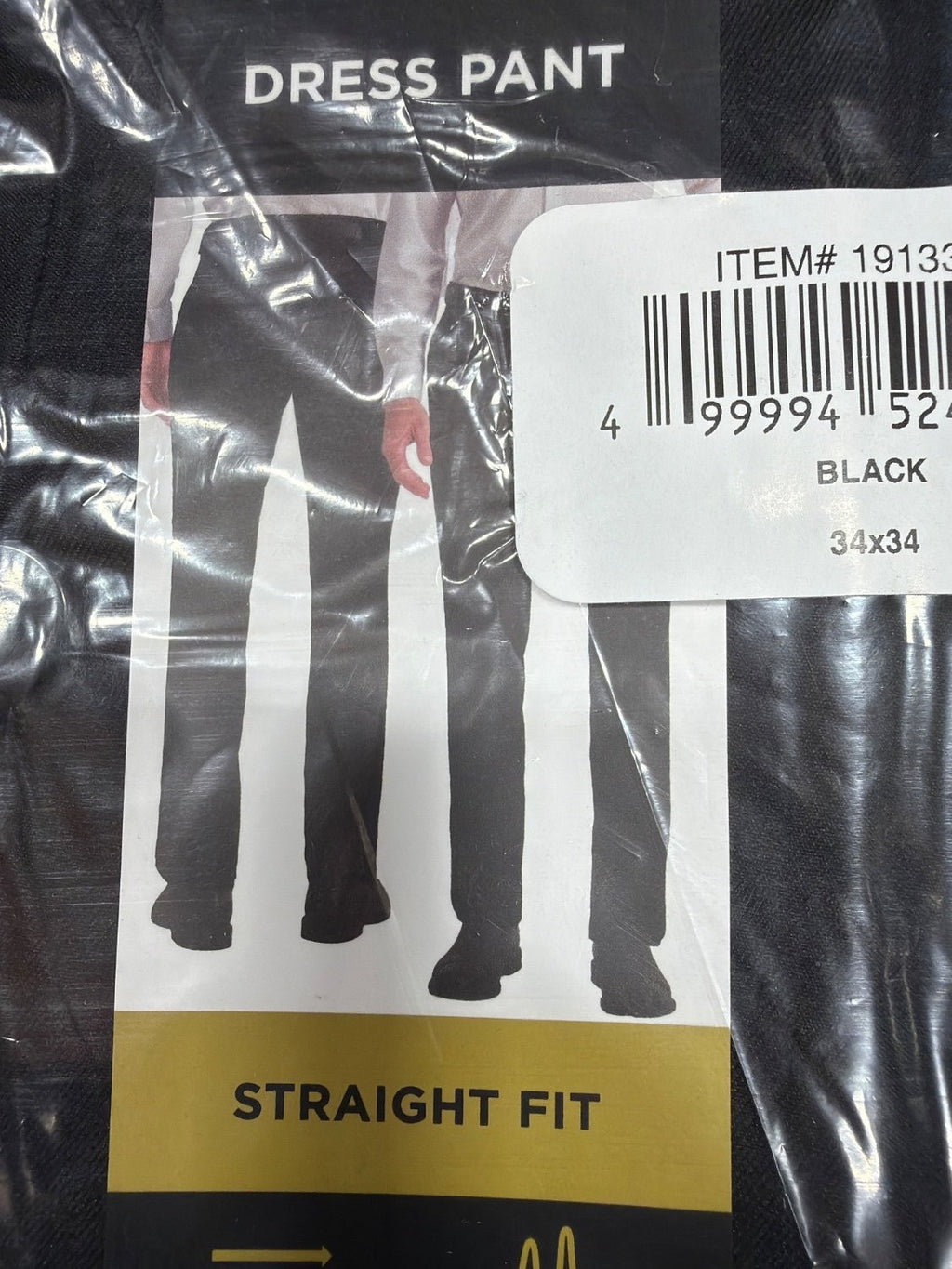 Haggar Men's Straight Fit Dress Pants 34x34 Black Super Flex Waistband NWT