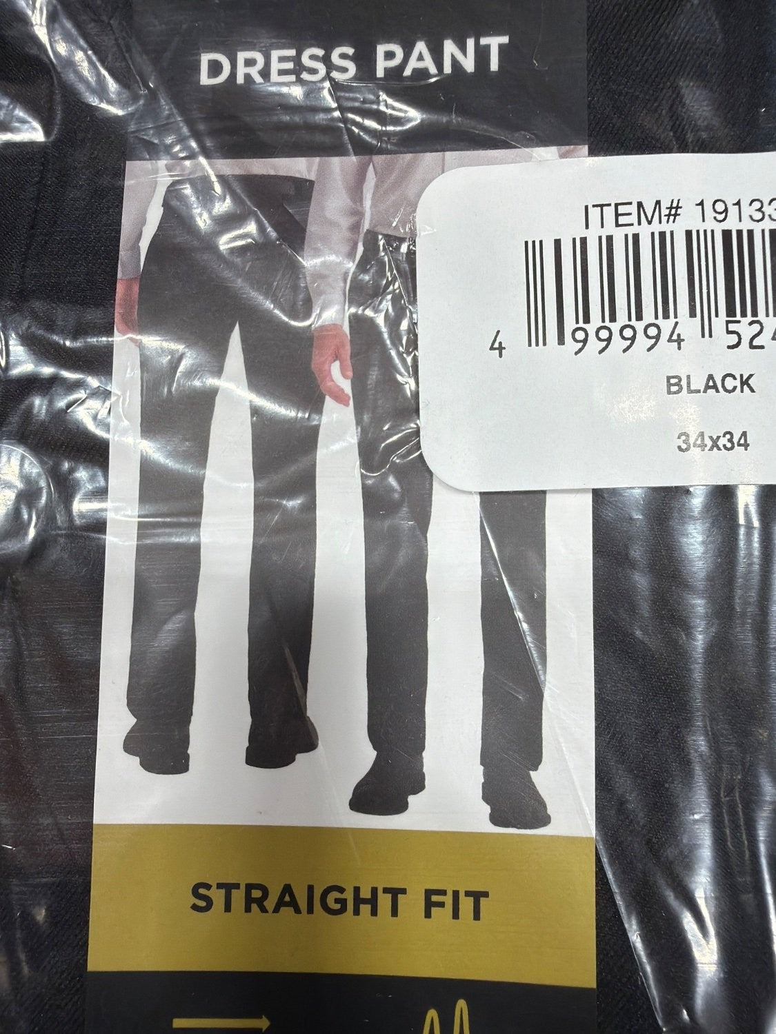 Haggar Men's Straight Fit Dress Pants 34x34 Black Super Flex Waistband NWT