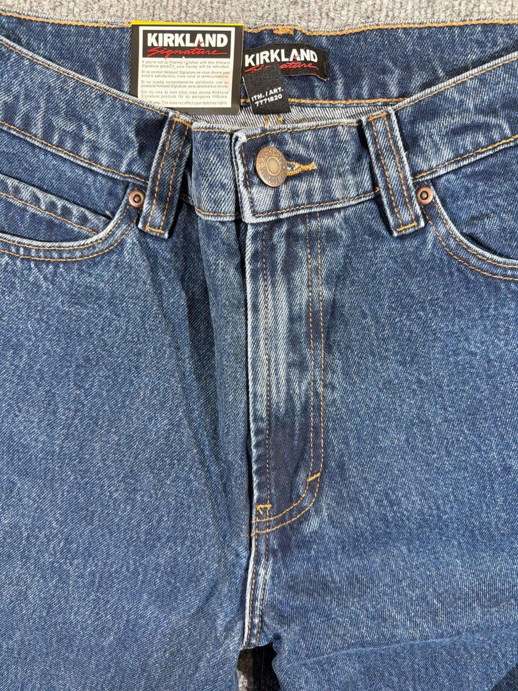 Kirkland Signature Men's Straight Leg Jeans Blue Denim 5-Pocket 32x30 NWT EU 32