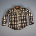 Jachs NY Mens Brown Plaid Flannel Shirt Jacket Corduroy Trim Prem Outdoor size L
