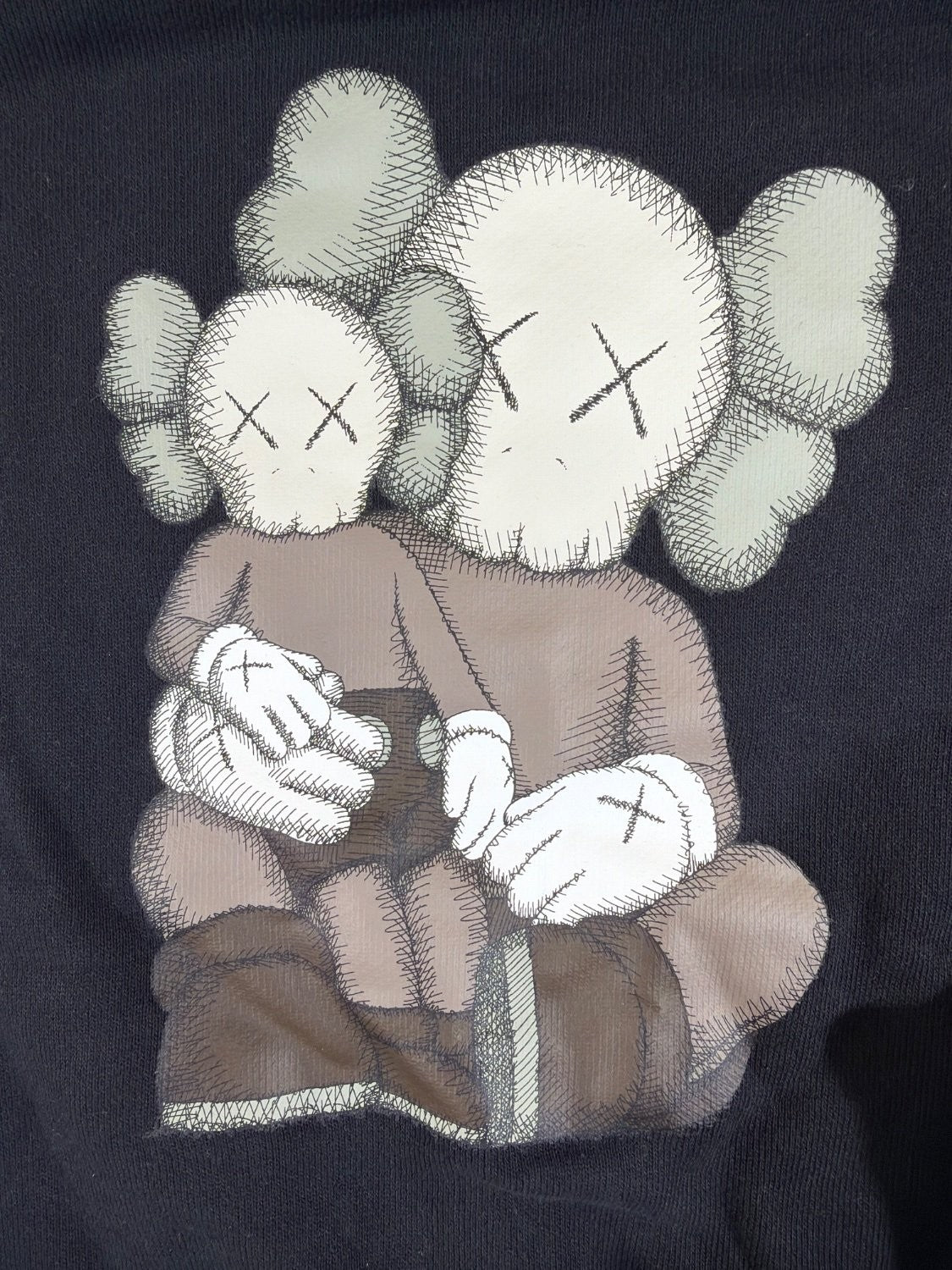 Uniqlo UT KAWS Companion Crewneck Sweatshirt Black XXS Graphic Pullover XX Logo