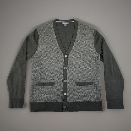 Banana Republic Men’s Cardigan Herringbone Pattern Size L Urban Collection