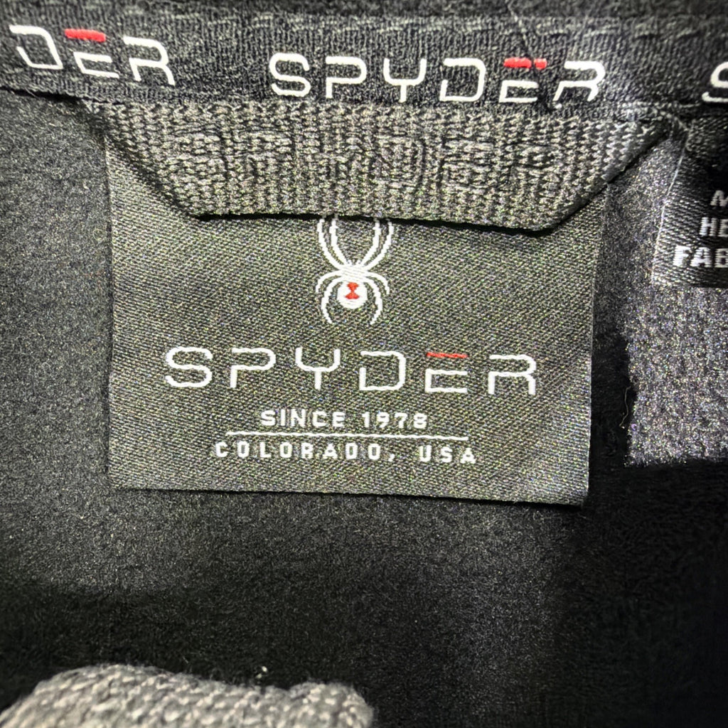 (#C) Spyder Jacket Adult M Gray Full Zip Pullover Logo Mock Neck