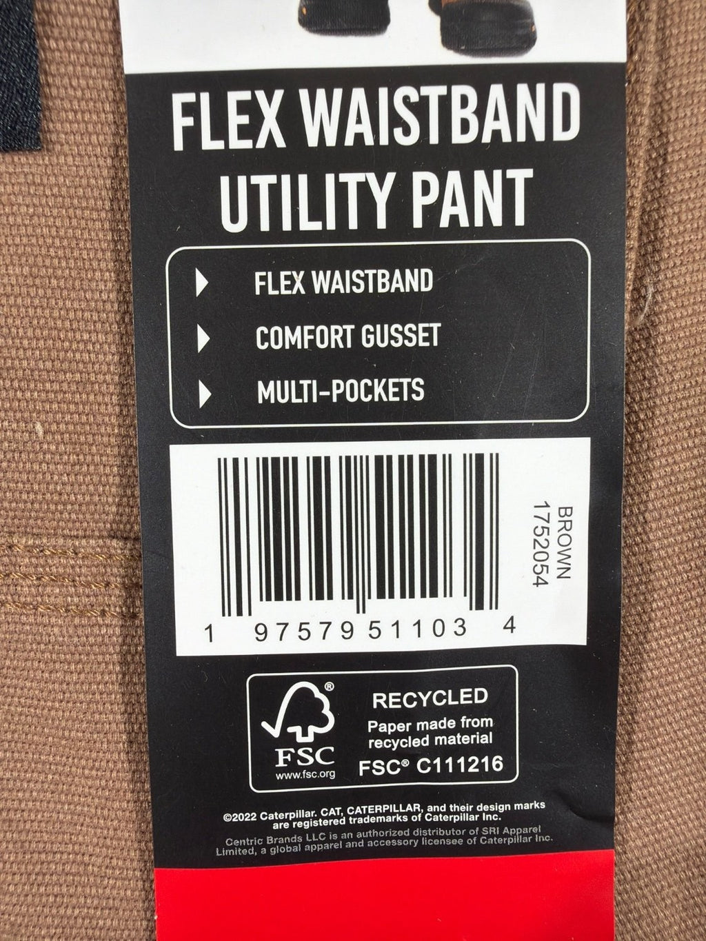 Caterpillar CAT Flex Waistband Utility Work Pants Men 34 x 30 Brown Canvas