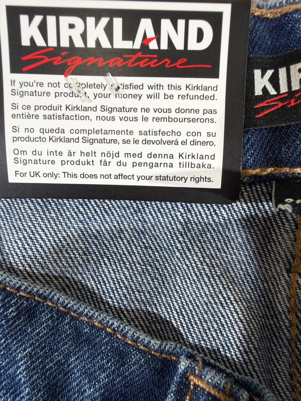 Kirkland Signature Men's Straight Leg Jeans Blue Denim 5-Pocket 32x30 NWT EU 32
