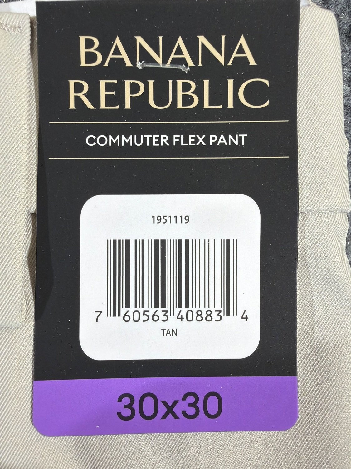 EU 30 Banana Republic Commuter Flex Pant Men 30x30 Tan Athletic Fit Water