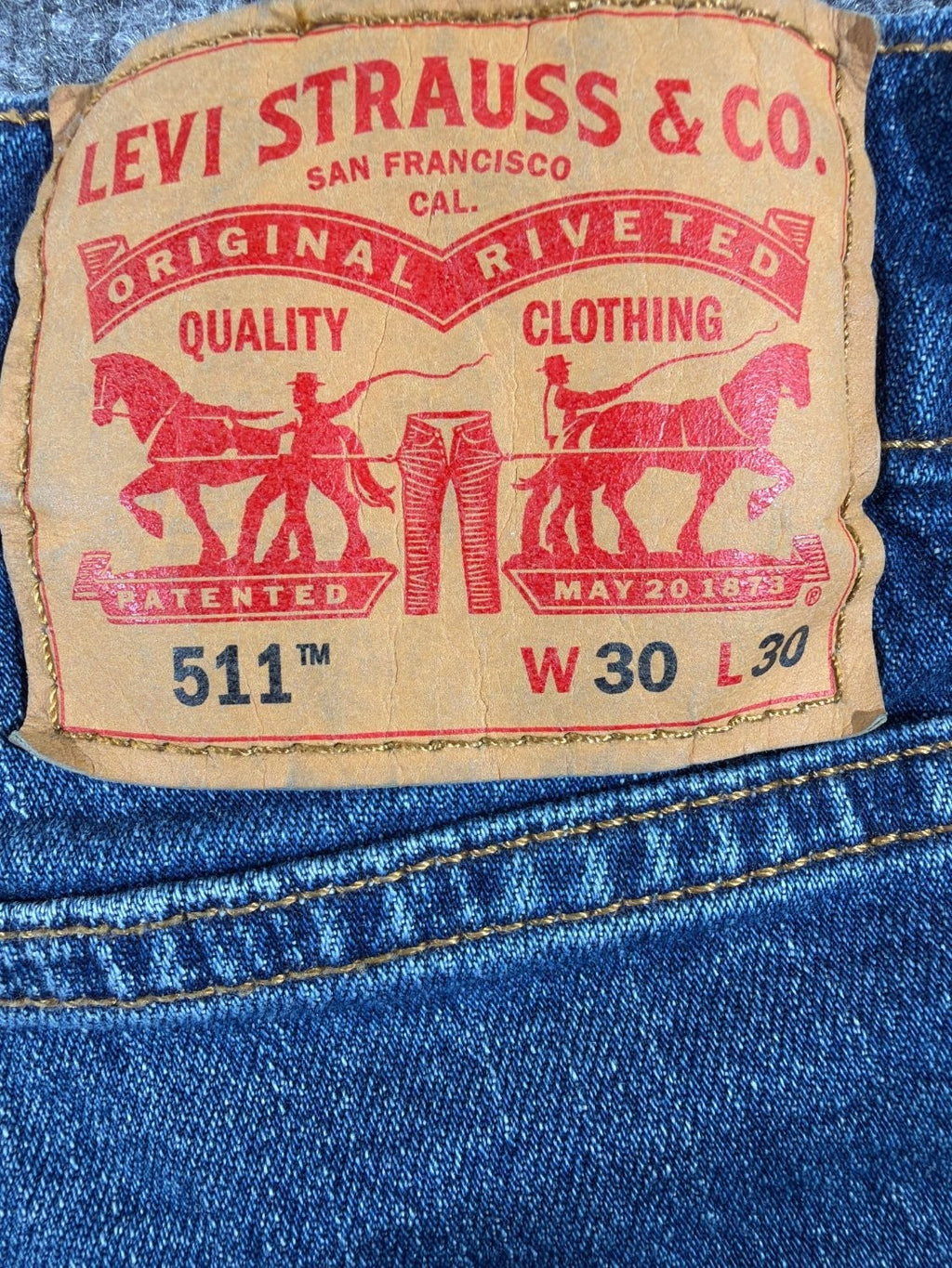 Levi's 511 Slim Fit Men's Jeans Blue Denim Medium Wash 5-Pocket W30 L30 EU 30