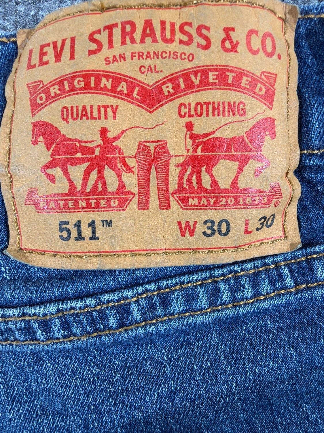 Levi's 511 Slim Fit Men's Jeans Blue Denim Medium Wash 5-Pocket W30 L30 EU 30