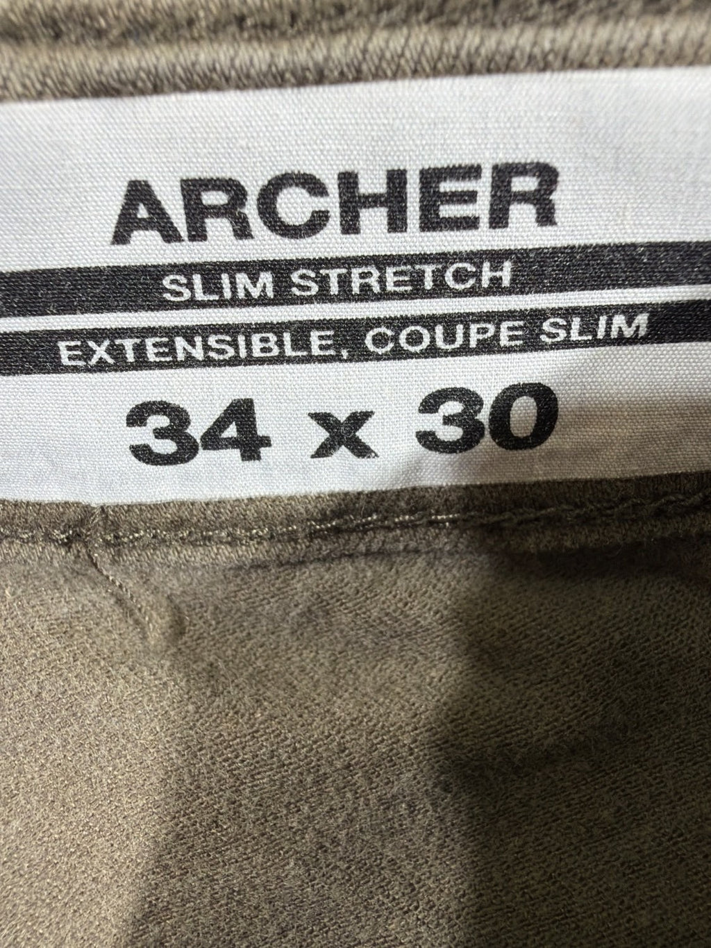 Buffalo David Bitton Archer Slim Straight Pants Mens 34x30 Olive Green Chino