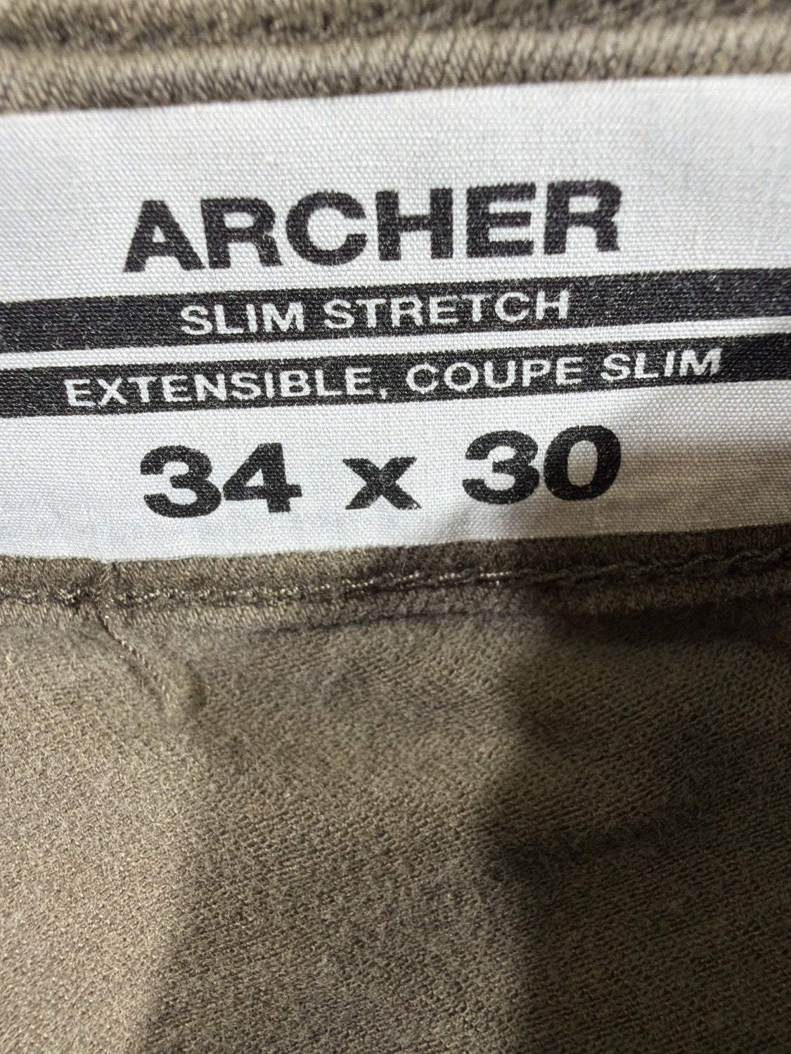 Buffalo David Bitton Archer Slim Straight Pants Mens 34x30 Olive Green Chino