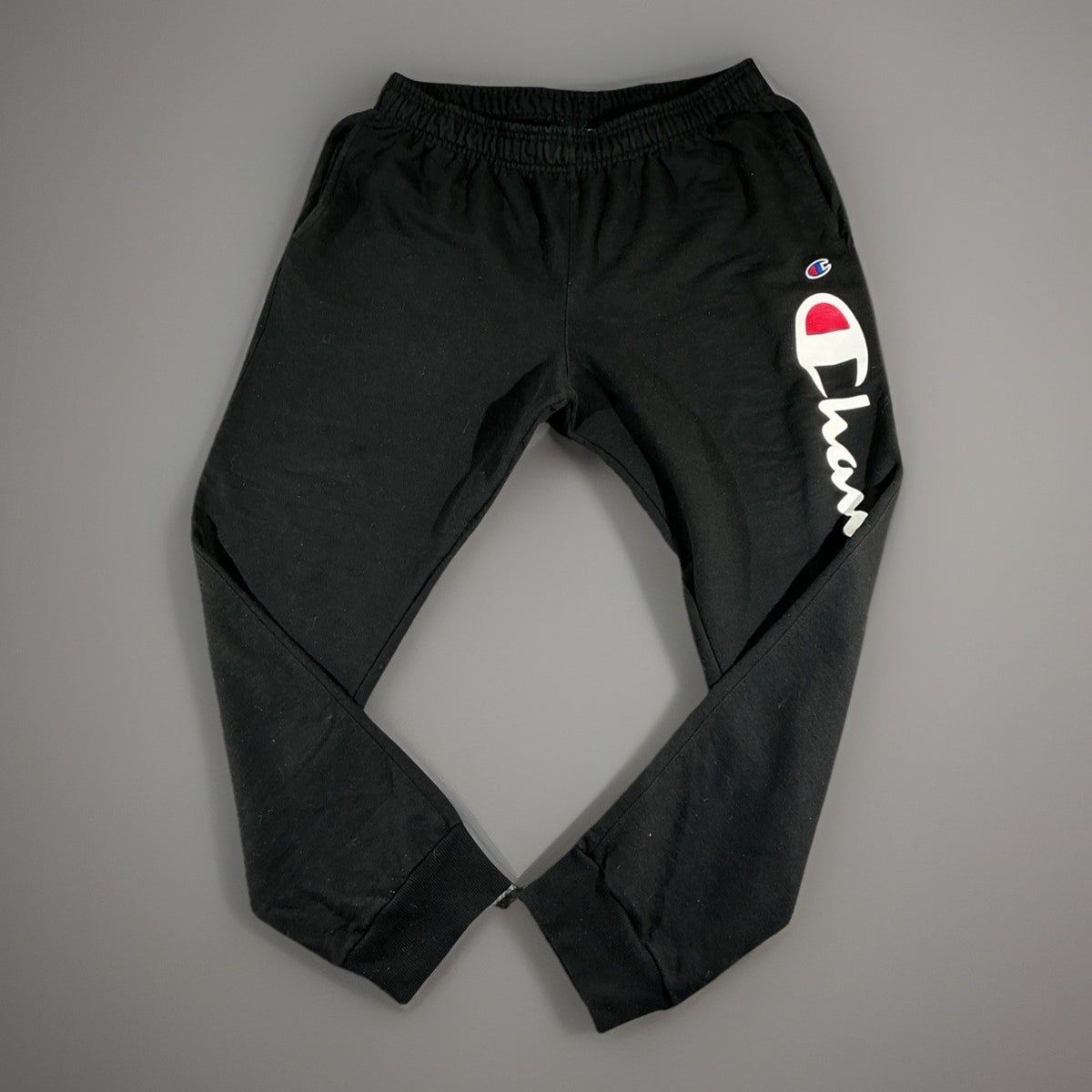 Vintage Champion Call Out Logo Sweatpants SIZE X LARGE Black BARGAIN Urban Fashi