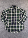 Polo Ralph Lauren Shirt Mens Large Classic Fit Green Navy Tartan Plaid Twill L