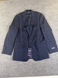 Vintage Chaps Mens Suit Jacket 38 Regular Navy Blue Classic Fit Wool Blend