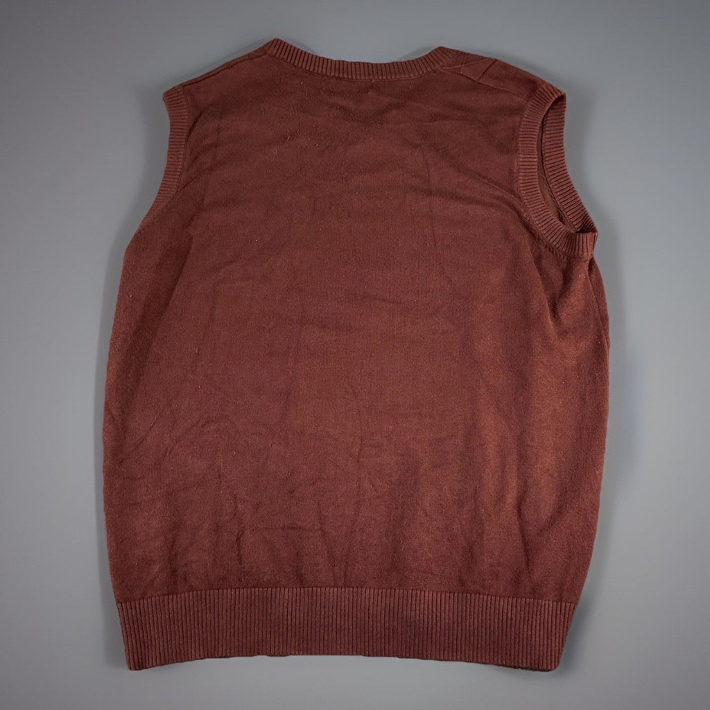PJ Paul Jones Navy Brown V-Neck Sweater Vest Classic Casual Menswear Size XXL